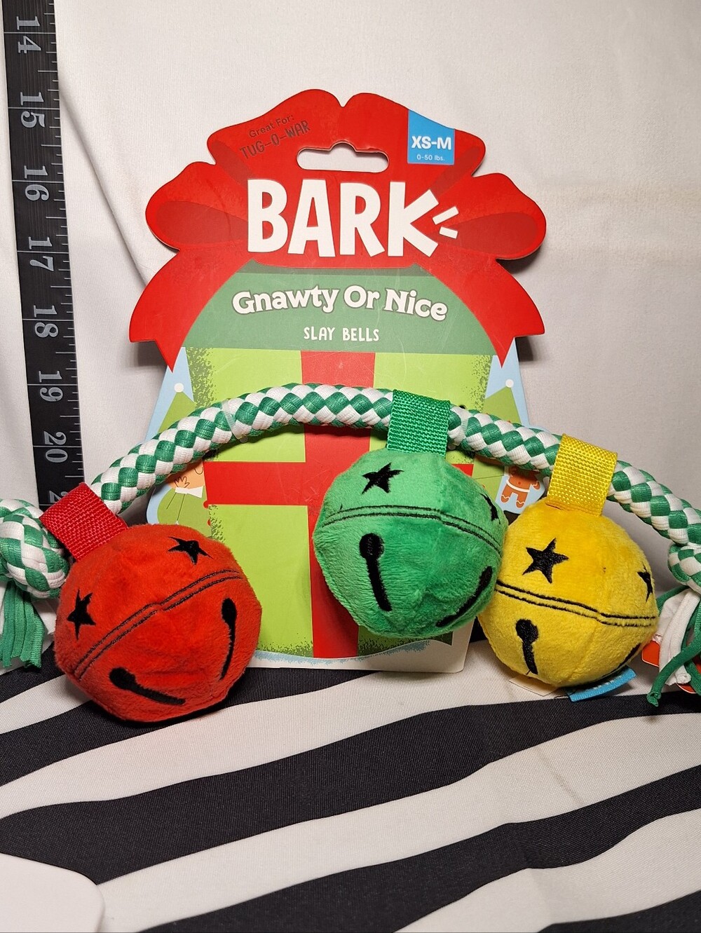 NWT Bark Slay Bells Dog Toy XS-M